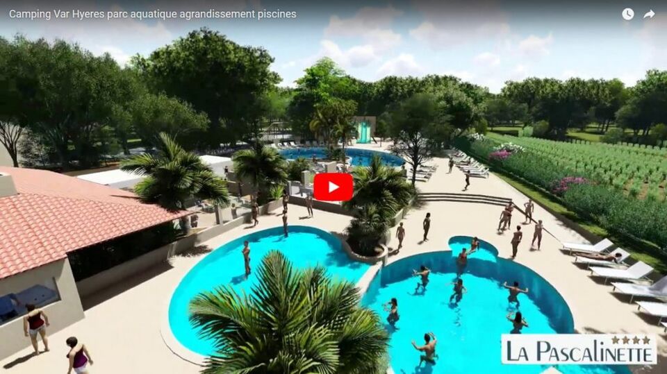 Erweiterung der Schwimmbäder des Wasserparks auf dem Campingplatz im Var