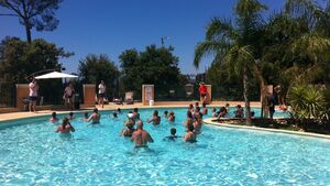 Aktivität Aquagymnastik im Pool und in der Sonne