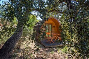 Ein neues Konzept mit Holzhütten für naturnahe Ferien auf einem Campingplatz an der Côte d’Azur