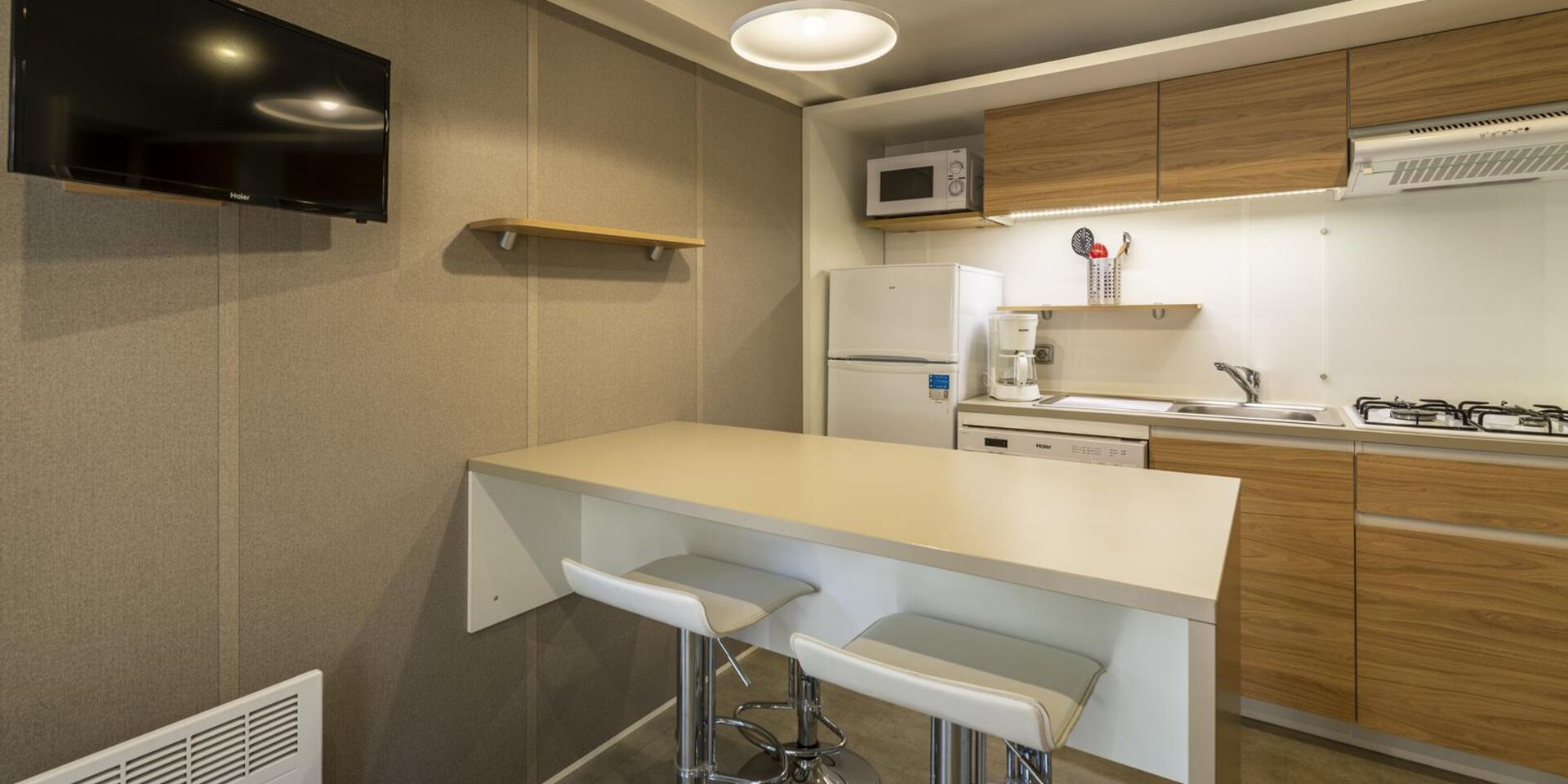 Ferien auf einem Campingplatz und in einem Mobilhaus der Spitzenklasse