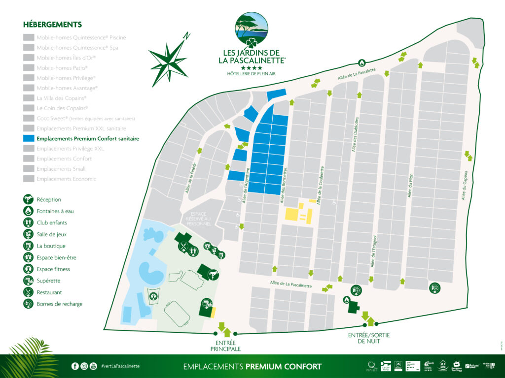 Situation Premium-Stellplätze mit eigenen Sanitäranlagen